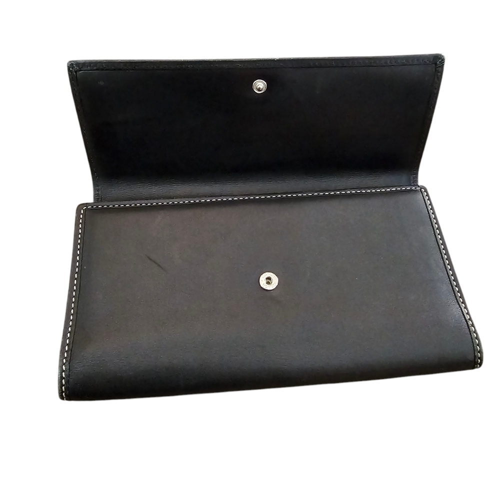 Coach Hamilton Black Leather Tri Fold Wallet - Picture 8 of 12